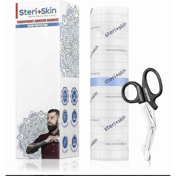 Steri-Skin Tattoo Bandage Healing Wrap Sanitary Film 10" x 72" Tattoo Aftercare - Picture 1 of 1